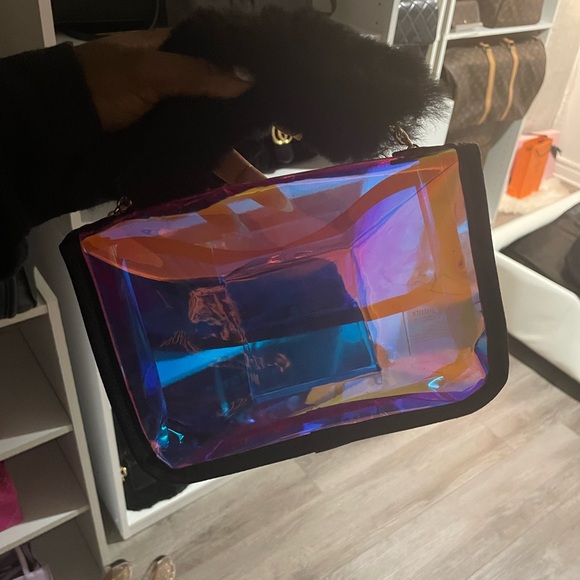 Juicy Couture handbag Iridescent with black fur top handle - Picture 6 of 6